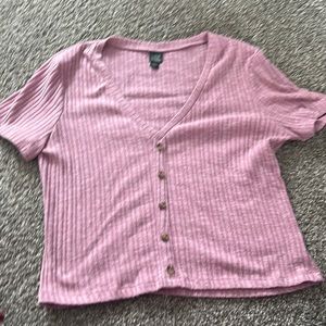 purple wild fable medium sized crop tee